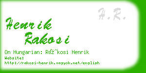 henrik rakosi business card